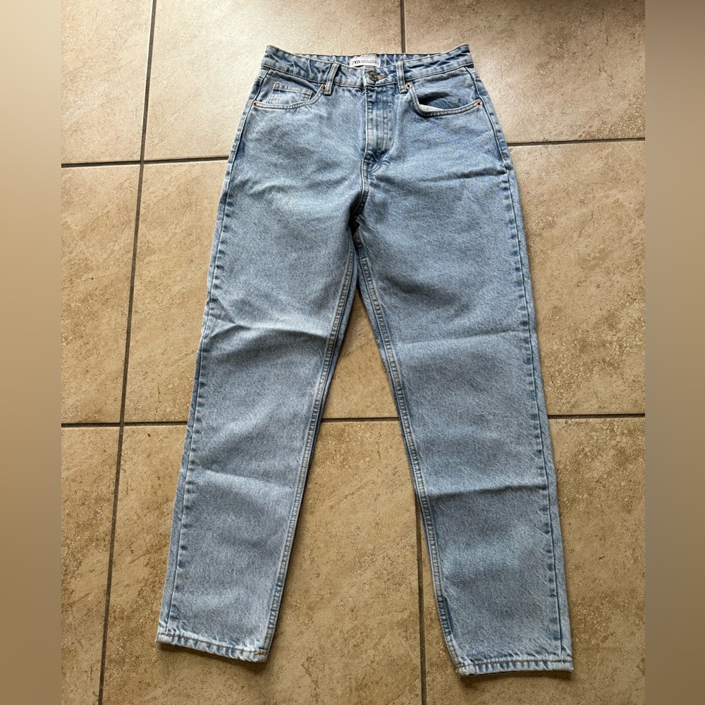 Zara mom jeans high rise taper fit